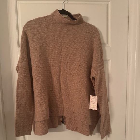 Free People Arctic Fox Zip Back Sweater in Pink Size Small - BNWT! - Picture 6 of 7